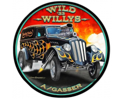 Wild Willy's Metal Sign - 14" Round