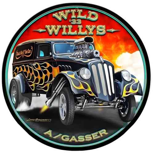 Wild Willy's Metal Sign - 14" Round