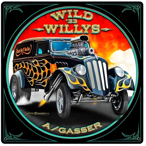Wild Willy's Metal Sign - 12" x 12"