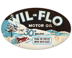 Wil Flo Oil Metal Sign - 24" x 14"