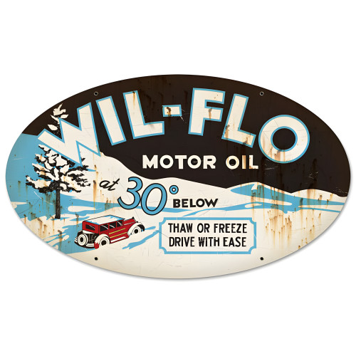 Wil Flo Oil Metal Sign - 24" x 14"