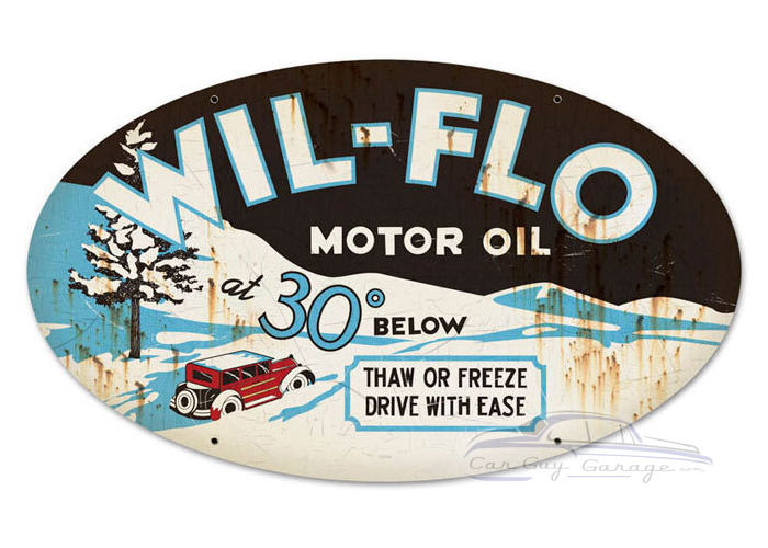 Wil Flo Oil Metal Sign - 24" x 14"