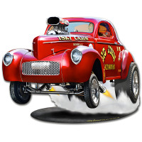 1940 Willys Big John Gasser Metal Sign - 15" x 12"