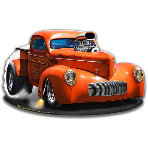 1940 Willy's Pick-Up Truck Metal Sign - 15" x 9"