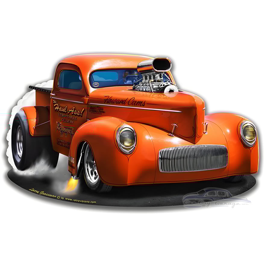 1940 Willy's Pick-Up Truck Metal Sign - 15" x 9"