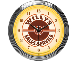 Willys Sales and Service Neon Clock