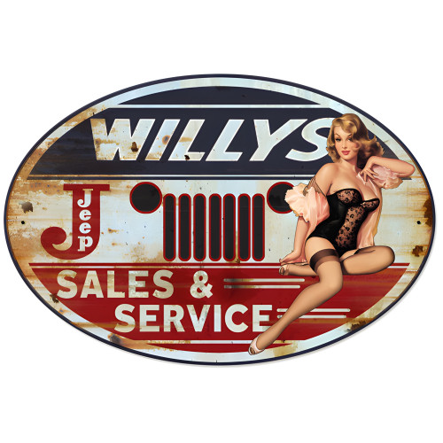 Willy's Sales and Service Metal Sign - 30" x 20"