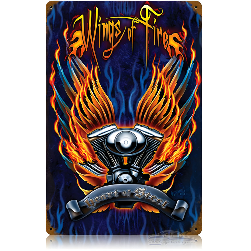 Wings of Fire Metal Sign - 12" x 18"