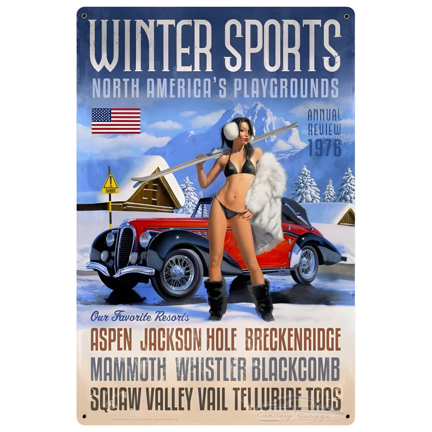 Winter Sports Sign - 24" x 36"