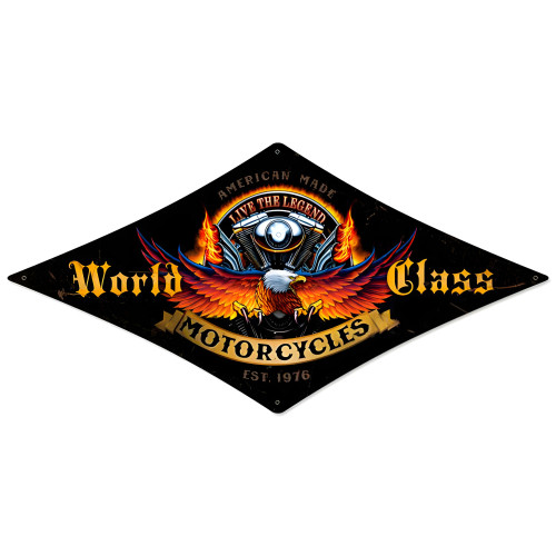 World Class Motorcycles Metal Sign - 14" x 22"