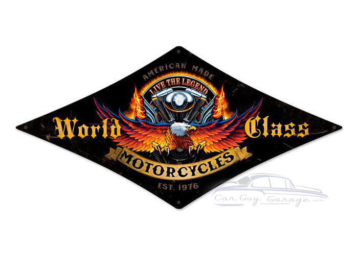 World Class Motorcycles Metal Sign - 14" x 22"