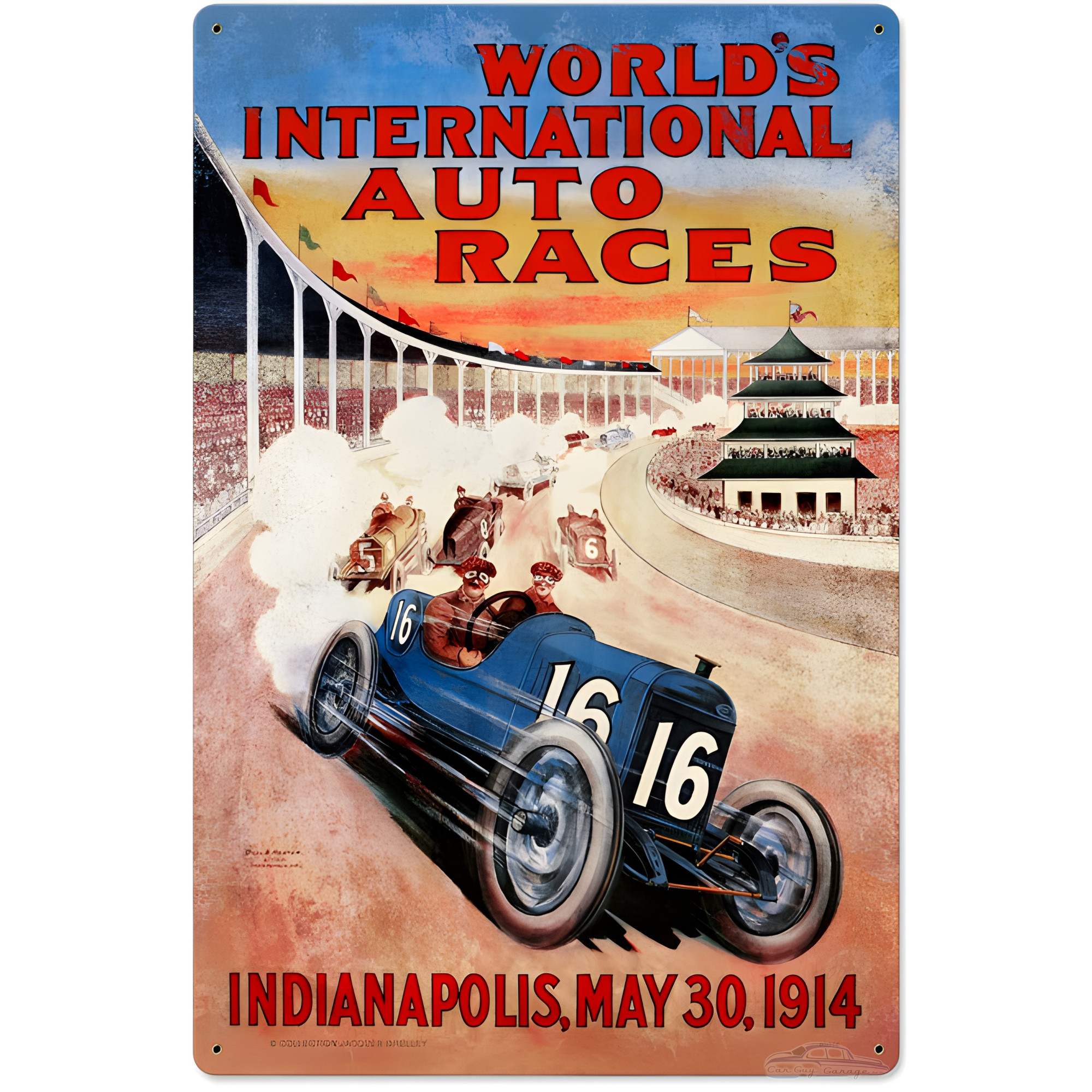 Auto Races Sign World's International Auto Races Sign - 16 x 24