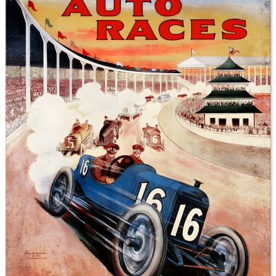 Auto World Racing Signs World's International Auto Races Sign - 16 x 24
