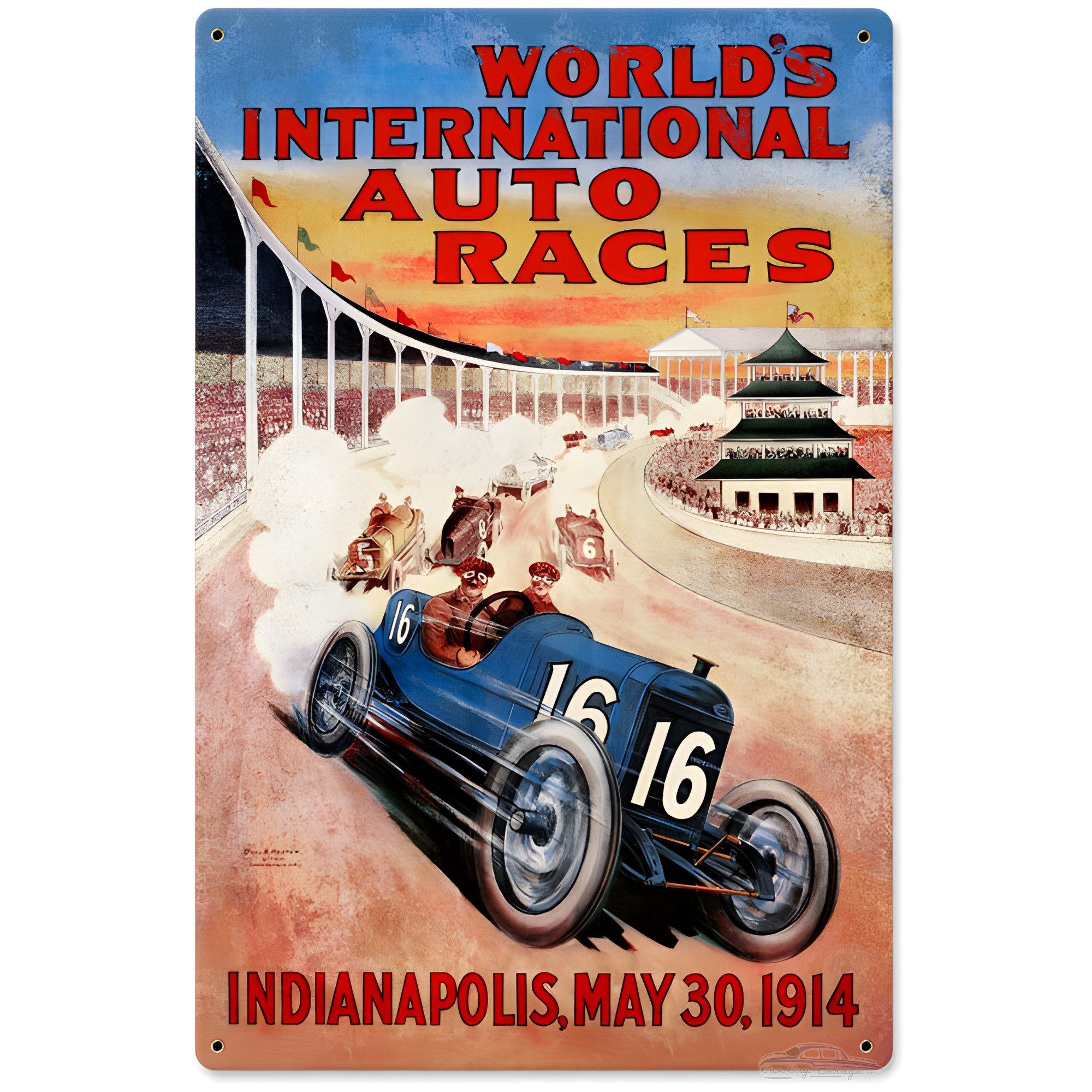 Word Races Logo Vintage World Races Metal Sign - 12
