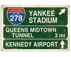 Yankee Stadium Highway Metal Sign - 36" x 24"