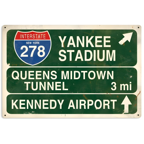 Yankee Stadium Highway Metal Sign - 36" x 24"