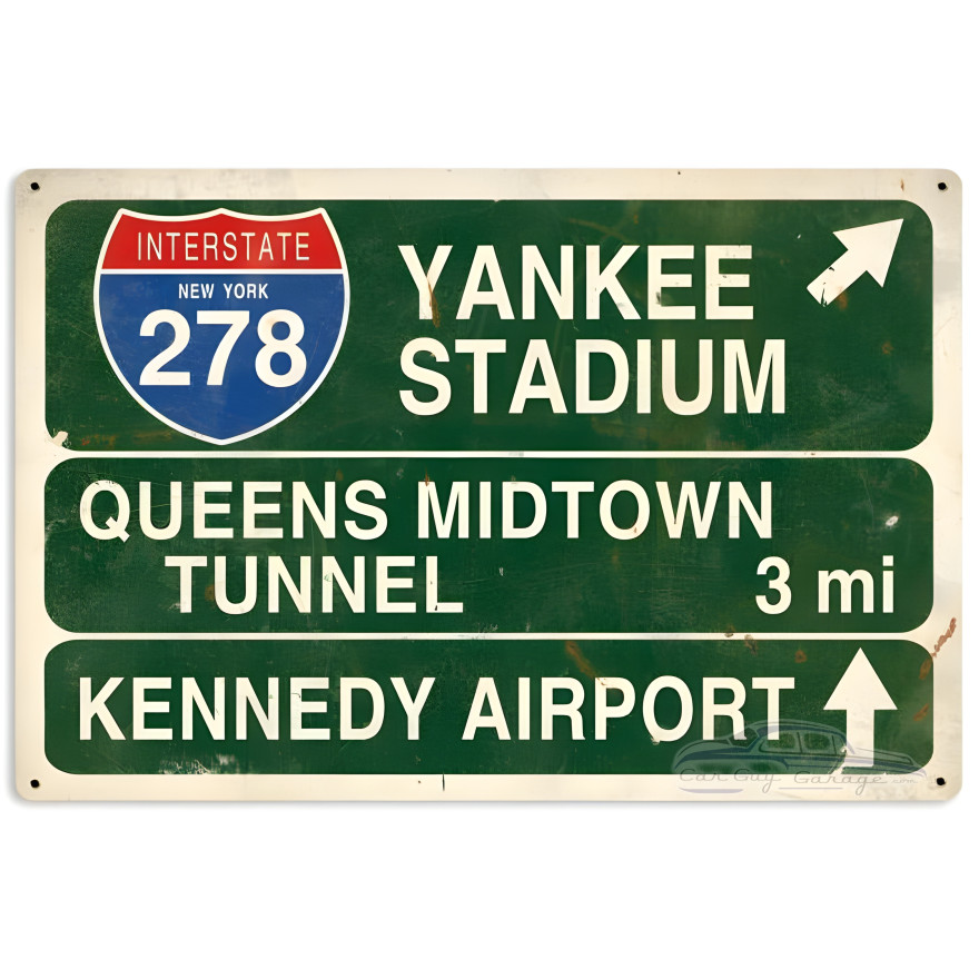 Yankee Stadium Highway Metal Sign - 36" x 24"