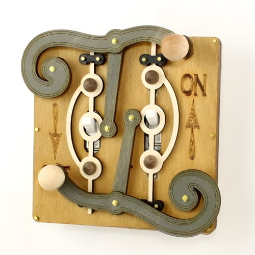 Tan Double Toggle Fulcrum Light Switch Plate
