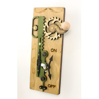 Wood Gear Rack-and-Pinion Single Toggle Light Switch Cover Plate
