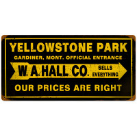 Yellowstone Park Metal Sign - 24" x 12"