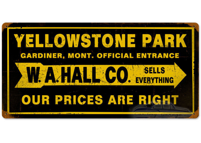 Yellowstone Park Metal Sign - 24" x 12"