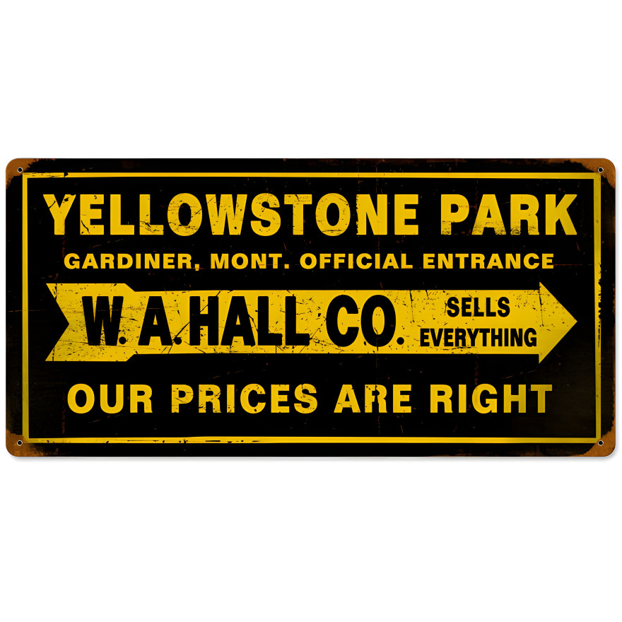 Yellowstone Park Metal Sign - 24" x 12"
