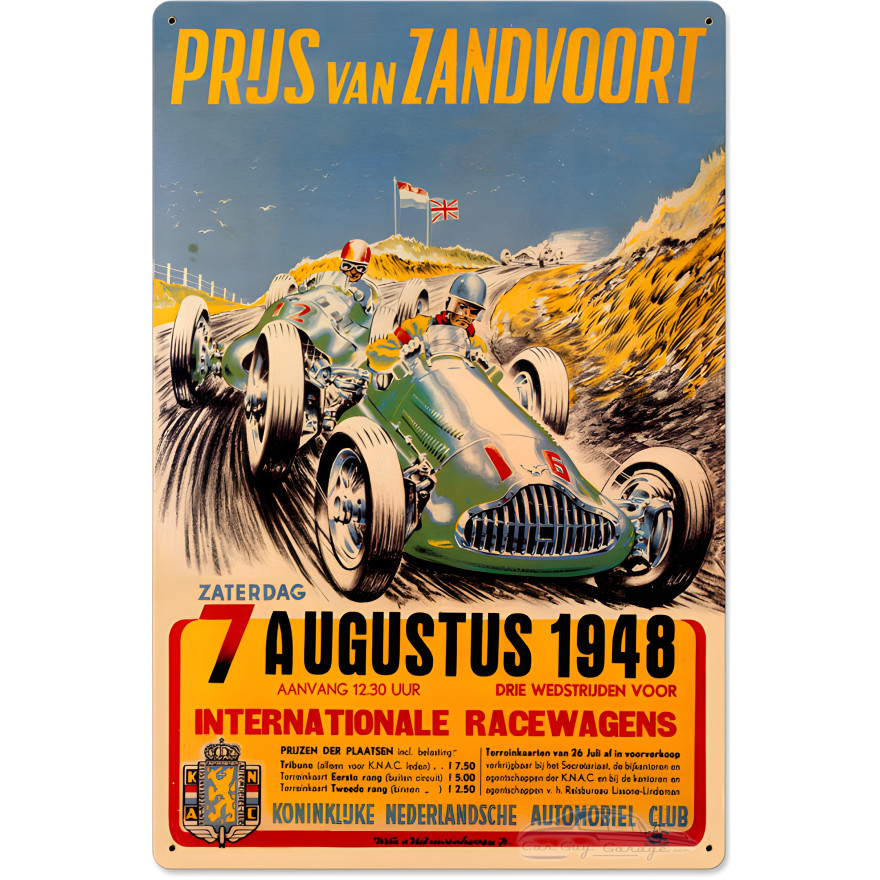 Zandvoort Grand Prix Metal Sign - 24" x 16"