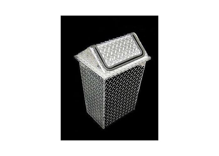Diamond Plate Garbage Can with Revolving Lid