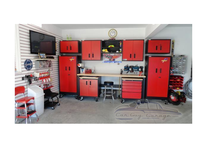 13 foot wide 10 Piece Powder Coated Steel Garage Cabinet Set