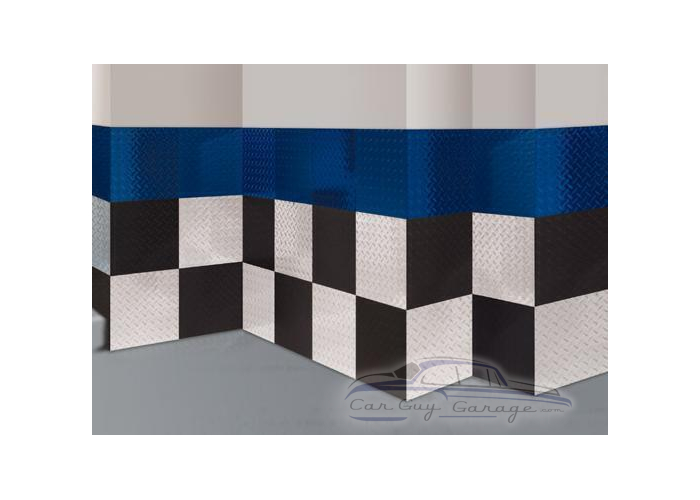3'x8' Set of Anodized Blue, Black and Polished Diamond Plate Tiles