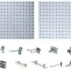 Two Stainless Steel 18" x 36" Square Hole Pegboard Kit