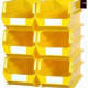 Six Yellow XL Hang & Stack Locking Bins