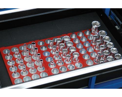 1/2" Red Magnetic Socket Caddy & 28 Pegs