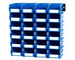 Twenty-Four Blue Small Hang & Stack Locking Bins