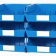 Six Blue Large Hang & Stack Locking Bins