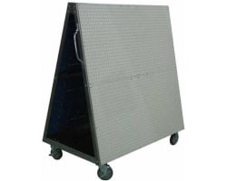 Combo Louvered Panel & Polypropylene Pegboard Mobile Tool Cart