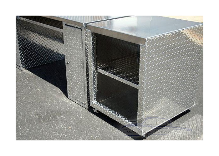 Two Piece Diamond Plate Office Cabinets