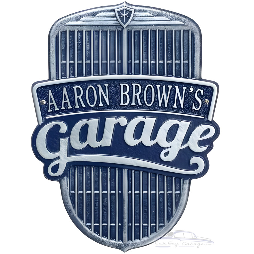 Personalized Cast Aluminum Car Grille Garage Plaque Personalized Cast Aluminum Car Grille Garage Plaque