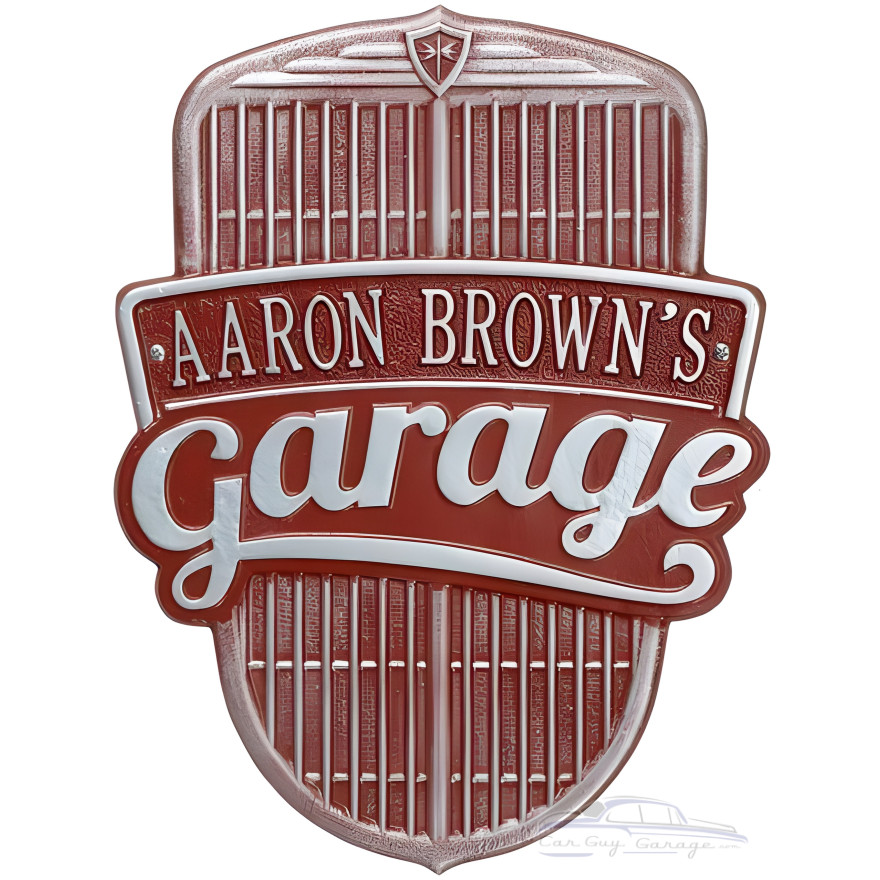 Personalized Cast Aluminum Car Grille Garage Plaque Personalized Cast Aluminum Car Grille Garage Plaque