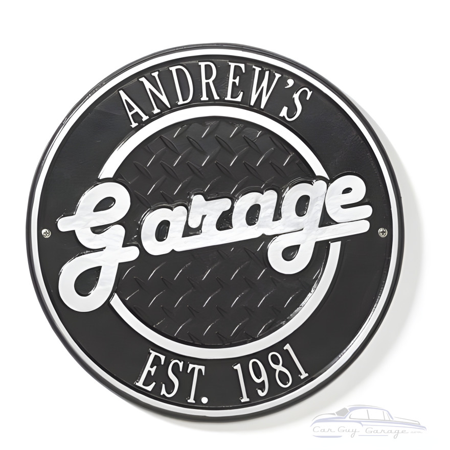 Personalized Cast Aluminum Garage Plaque Personalized Cast Aluminum Garage Plaque