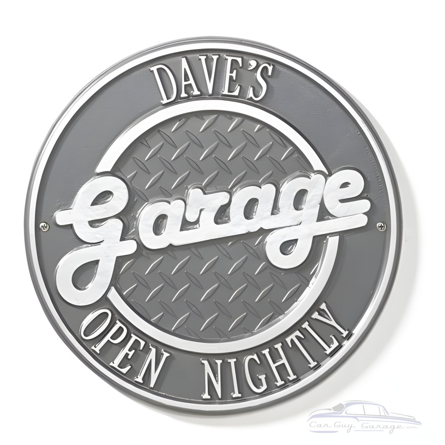 Personalized Cast Aluminum Garage Plaque Personalized Cast Aluminum Garage Plaque