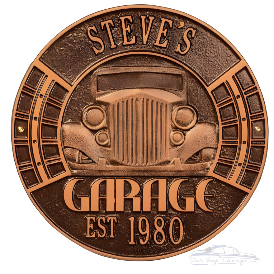Personalized Cast Aluminum Vintage Car Garage Plaque Personalized Cast Aluminum Vintage Car Garage Plaque