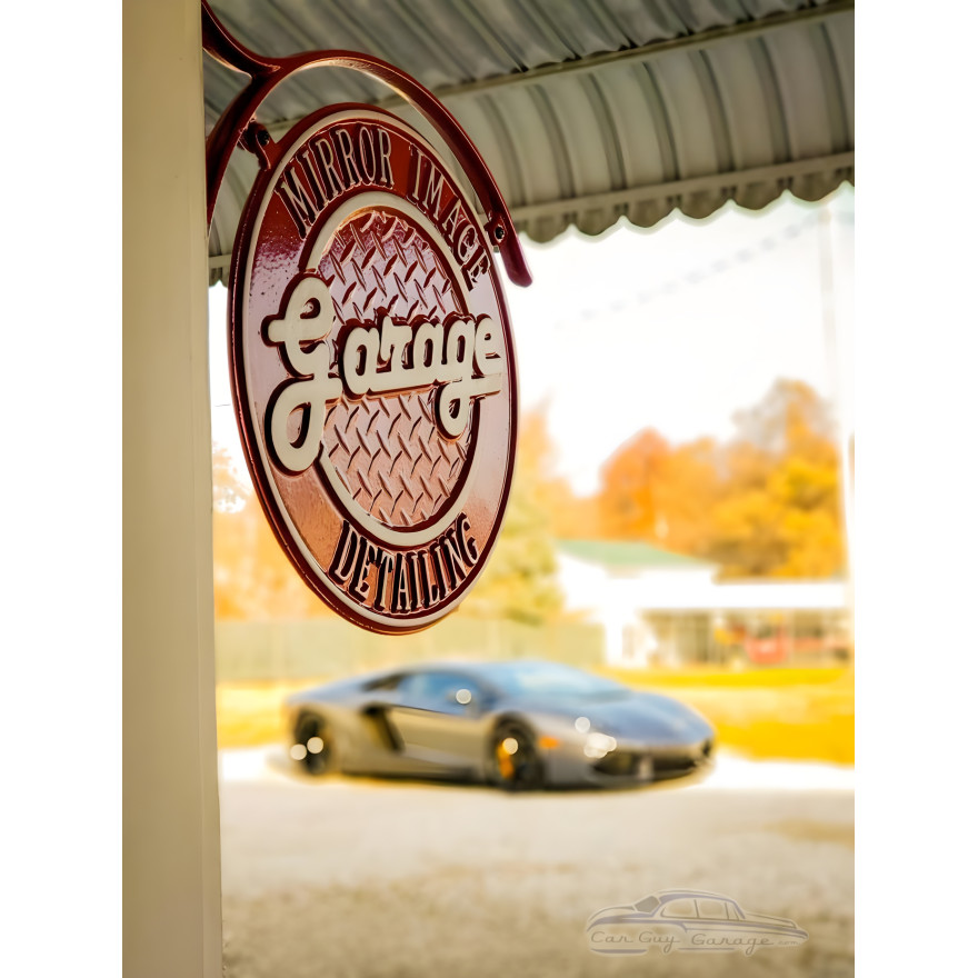 Personalized Cast Aluminum 2 Sided Garage Plaque with Bracket Personalized Cast Aluminum 2 Sided Garage Plaque with Bracket
