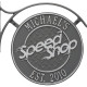 Personalized Aluminum 2 Sided Speed Shop Plaque with Bracket Personalized Aluminum 2 Sided Speed Shop Plaque with Bracket