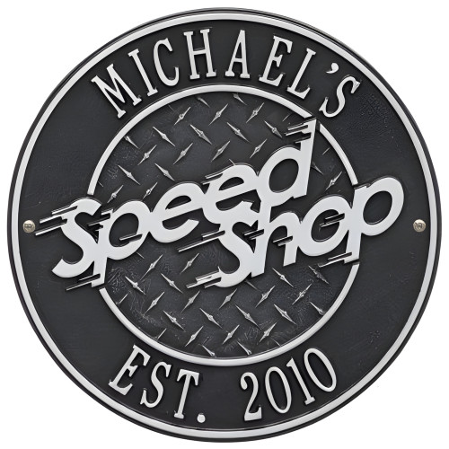Personalized Cast Aluminum Speed Shop Plaque