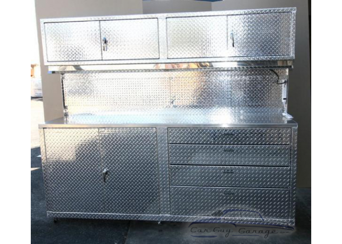8 feet wide Diamond Plate Cabinets Unit with Drawers