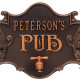 Personalized Cast Aluminum Hops and Barley Beer Pub Sign with Bottle Opener