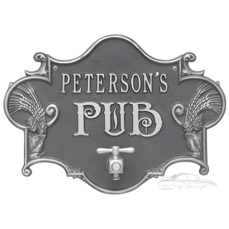 Personalized Cast Aluminum Hops and Barley Beer Pub Sign with Bottle Opener Personalized Cast Aluminum Hops and Barley Beer Pub Sign with Bottle Opener
