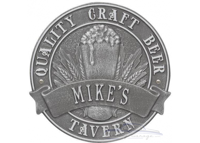 Personalized Cast Aluminum Quality Craft Beer Tavern Round Plaque