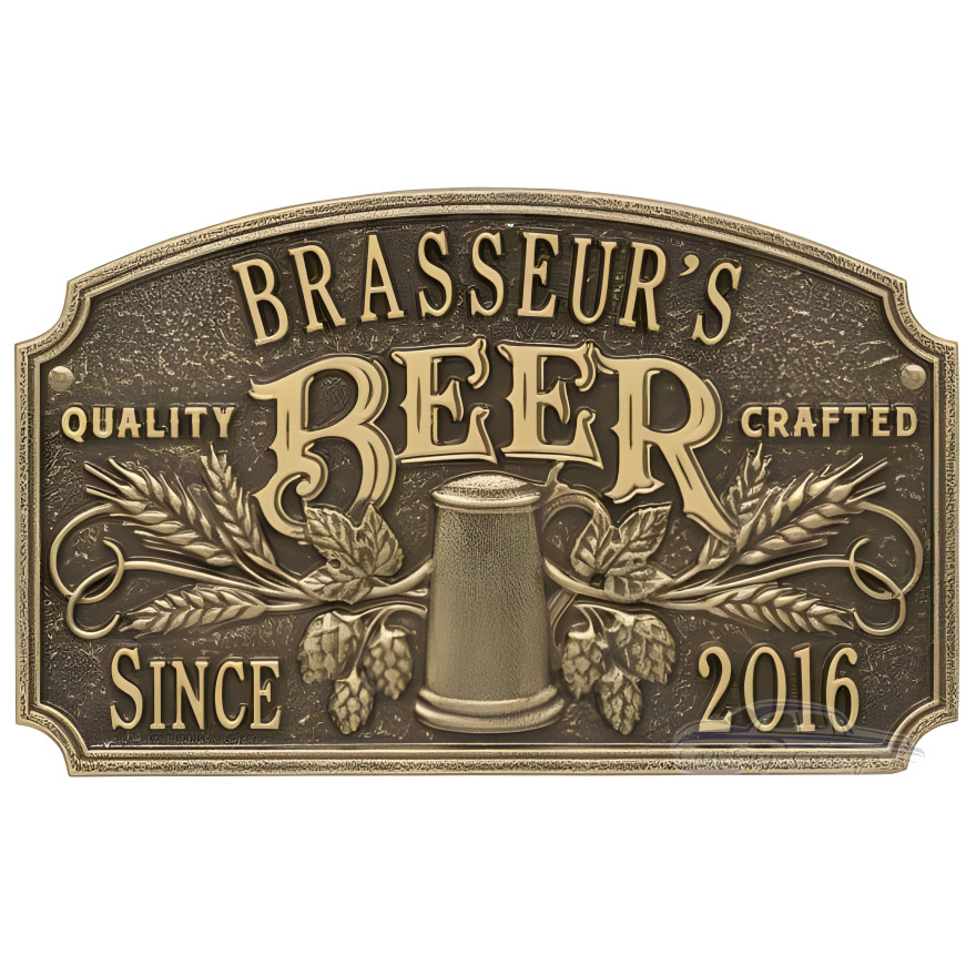 Personalized Cast Aluminum Quality Crafted Beer Arch Plaque Personalized Cast Aluminum Quality Crafted Beer Arch Plaque